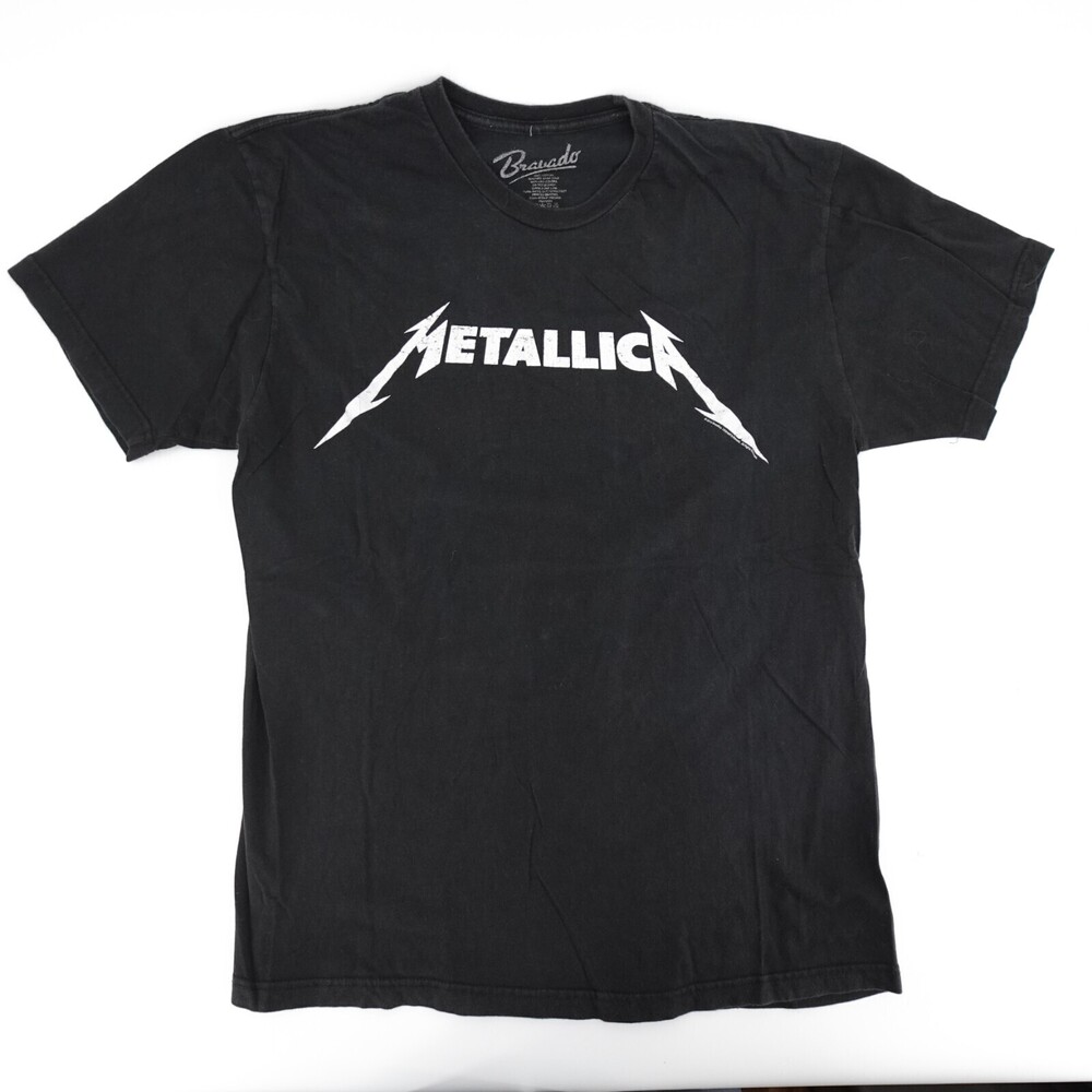 Metallica Shirt Adult Medium Black 2015 T-Shirt Spell Out Band Concert Rock Meta
